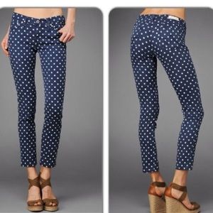 Polka-dot AG Stevie Ankle Jeans.